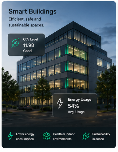 Smart buildings — CO2 and energy usage monitoring